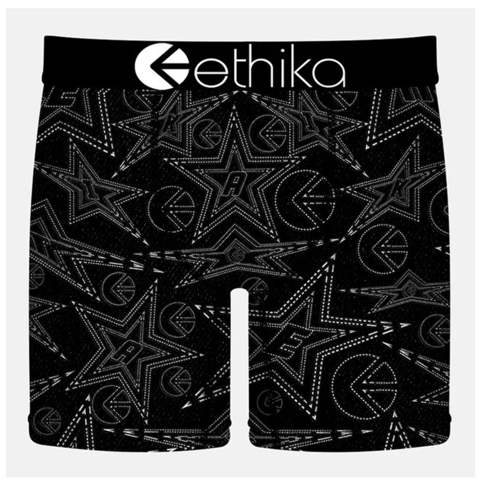 NWT Ethika Boys Staple Boxer Briefs Good Denim Black White Stars M BH0AAJ2501
